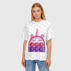 Футболка оверсайз женская POP IT ЕДИНОРОГ ПОП ИТ, цвет: 3D-принт — фото 2