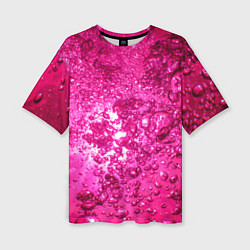 Женская футболка оверсайз Розовые Пузырьки