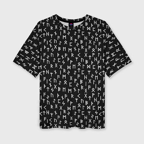 Женская футболка оверсайз Руны / 3D-принт – фото 1