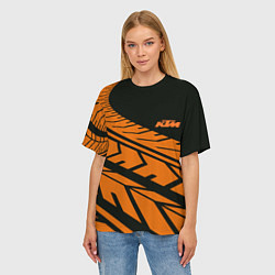 Футболка оверсайз женская ORANGE KTM КТМ Z, цвет: 3D-принт — фото 2