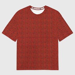 Футболка оверсайз женская Красная вязь, цвет: 3D-принт
