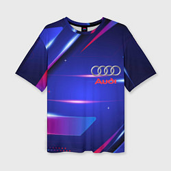 Женская футболка оверсайз Ауди Audi синива