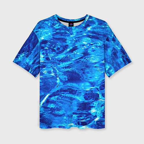 Женская футболка оверсайз Голубая Вода Текстура / 3D-принт – фото 1