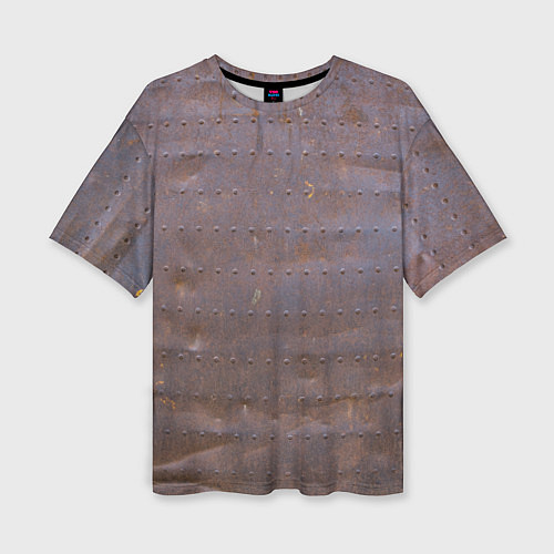 Женская футболка оверсайз Ржавый металл / 3D-принт – фото 1