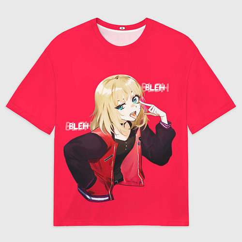 Женская футболка оверсайз Kawai Rika Bleh / 3D-принт – фото 1