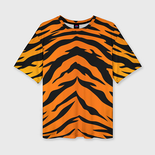 Женская футболка оверсайз Шкура тигра / 3D-принт – фото 1