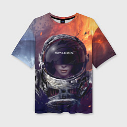 Женская футболка оверсайз Space X Elon Musk