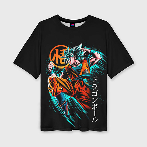 Женская футболка оверсайз Сон Гоку, Dragon Ball / 3D-принт – фото 1