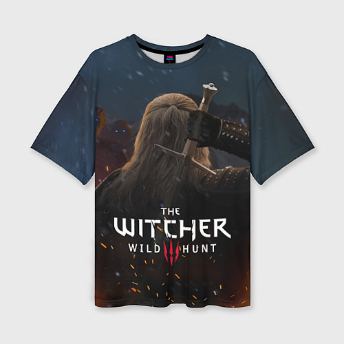 Женская футболка оверсайз Опасный Ведьмак с мечом / 3D-принт – фото 1