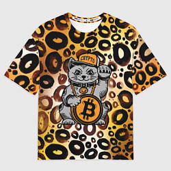 Футболка оверсайз женская BitCoin кот, цвет: 3D-принт