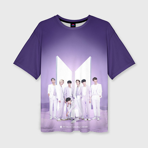 Женская футболка оверсайз BTS Purple / 3D-принт – фото 1