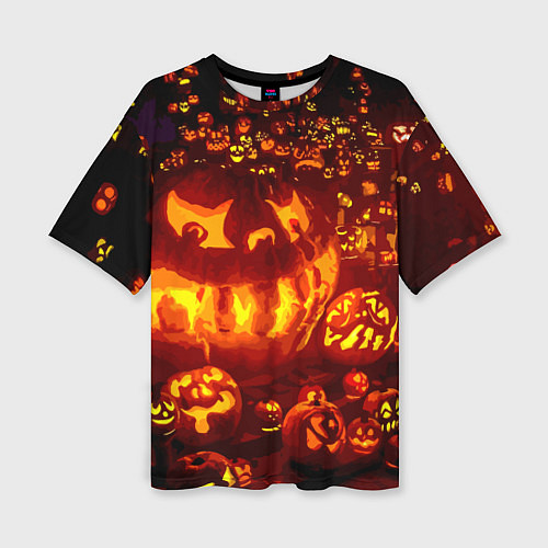 Женская футболка оверсайз Тыквы на Хэллоуин / 3D-принт – фото 1
