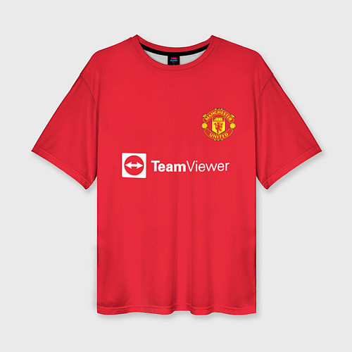 Женская футболка оверсайз Бруну Фернандеш форма Манчестер Юнайтед 20212022 / 3D-принт – фото 1