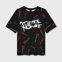 Женская футболка оверсайз MY CHEMICAL ROMANCE РОЗЫ MCR ROSES