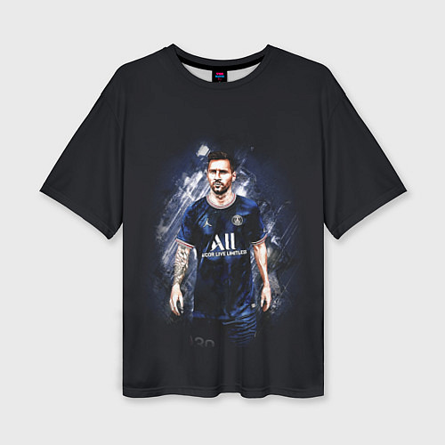 Женская футболка оверсайз Lionel Messi Paris Saint-Germain / 3D-принт – фото 1