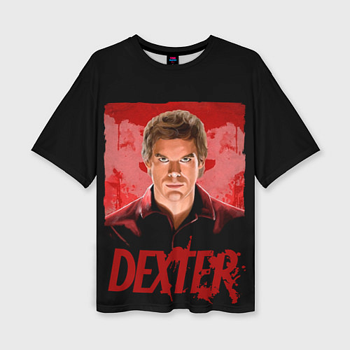 Женская футболка оверсайз Dexter Декстер портрет постер / 3D-принт – фото 1