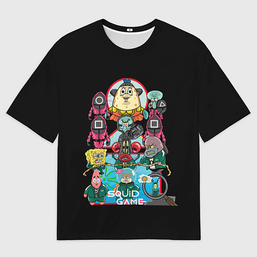 Женская футболка оверсайз Кальмар на дне океана / 3D-принт – фото 1