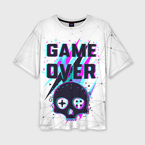 Женская футболка оверсайз Game OVER - NEON 3D / 3D-принт – фото 1