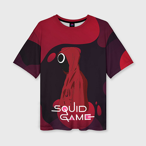 Женская футболка оверсайз Игра в кальмара Red Black / 3D-принт – фото 1