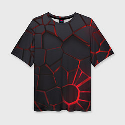 Женская футболка оверсайз Адские 3D плиты 3Д геометрия плиты