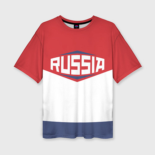 Женская футболка оверсайз Russia / 3D-принт – фото 1
