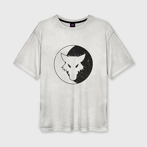 Женская футболка оверсайз Лунные волки ранний лого цвет легиона / 3D-принт – фото 1