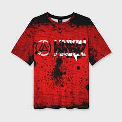 Женская футболка оверсайз Линкин Парк Рок Брызги Краски Linkin Park