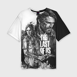 Женская футболка оверсайз THE LAST OF US ЧЁРНО БЕЛЫЙ