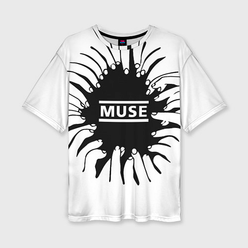 Женская футболка оверсайз MUSE пальцы / 3D-принт – фото 1