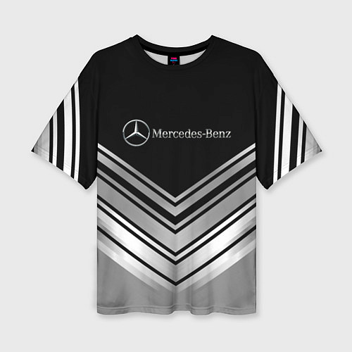 Женская футболка оверсайз Mercedes-Benz Текстура / 3D-принт – фото 1