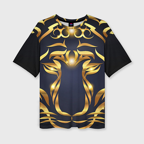 Женская футболка оверсайз Золотой символ года Тигр / 3D-принт – фото 1