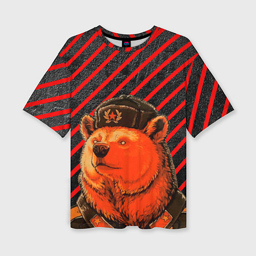 Женская футболка оверсайз Медведь в форме / 3D-принт – фото 1