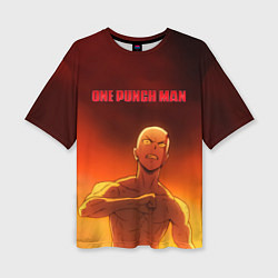 Футболка оверсайз женская Сайтама в огне One Punch-Man, цвет: 3D-принт