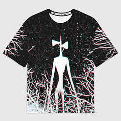 Женская футболка оверсайз СИРЕНОГОЛОВЫЙ ГЛИТЧ ЛЕС, КОСМОС