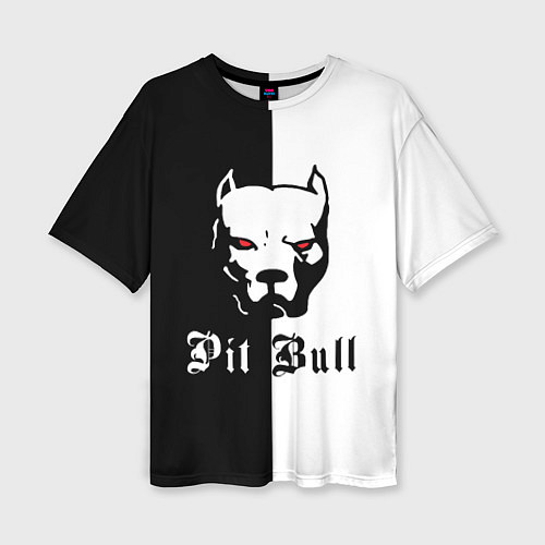 Женская футболка оверсайз Pit Bull боец / 3D-принт – фото 1