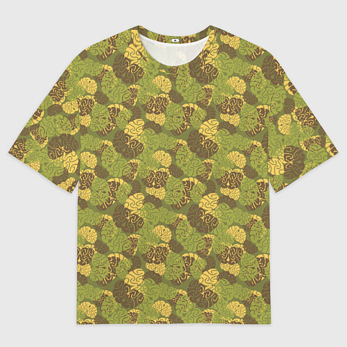 Женская футболка оверсайз Мозги камуфляж / 3D-принт – фото 1