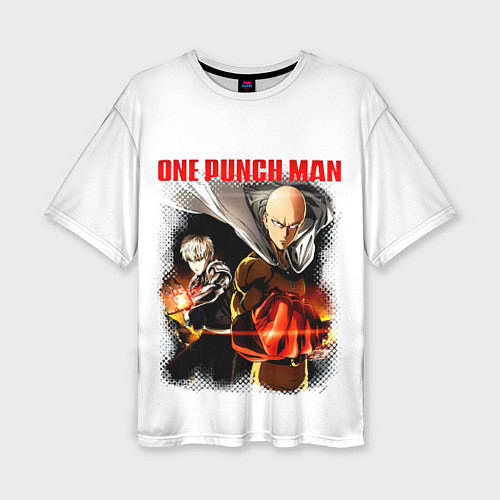 Женская футболка оверсайз Сайтама и Генос One Punch-Man / 3D-принт – фото 1