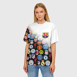 Футболка оверсайз женская FC BARCELONA LOGOBOMBING, цвет: 3D-принт — фото 2
