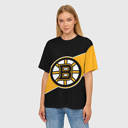 Футболка оверсайз женская Бостон Брюинз, Boston Bruins, цвет: 3D-принт — фото 2