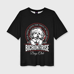 Женская футболка оверсайз Бишон Фризе Bichon Frize