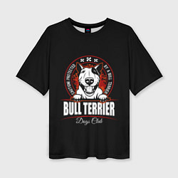Женская футболка оверсайз Бультерьер Bull Terrier