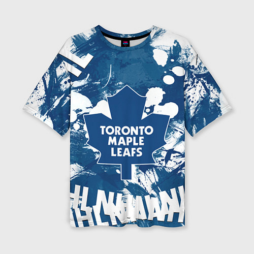 Женская футболка оверсайз Торонто Мейпл Лифс, Toronto Maple Leafs / 3D-принт – фото 1