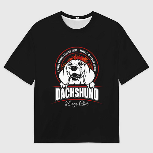 Женская футболка оверсайз Такса Dachshund / 3D-принт – фото 1