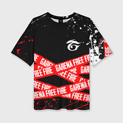 Женская футболка оверсайз GARENA FREE FIRE RED OFF LINE STYLE