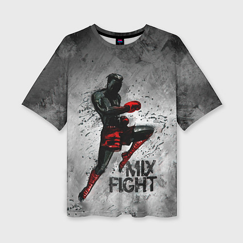 Женская футболка оверсайз MIX FIGHT / 3D-принт – фото 1