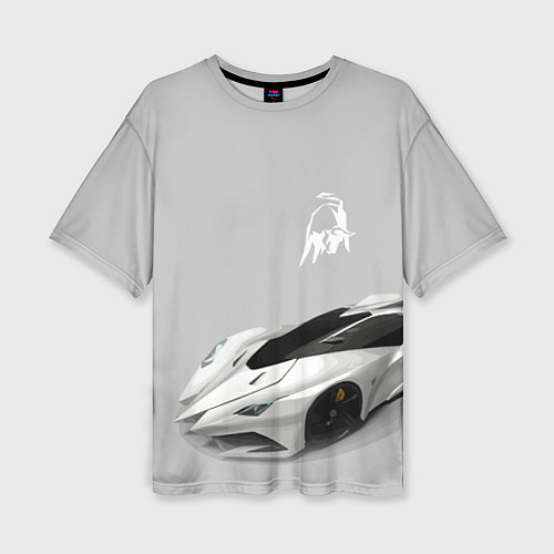 Женская футболка оверсайз Lamborghini Concept sketch / 3D-принт – фото 1