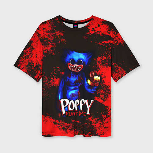Женская футболка оверсайз Poppy Playtime: Bloodrage / 3D-принт – фото 1