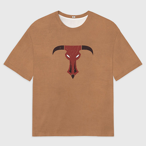 Женская футболка оверсайз Минотавры цвет ордена / 3D-принт – фото 1