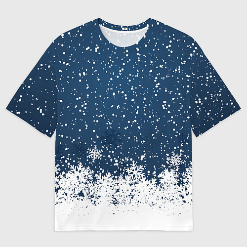 Женская футболка оверсайз Snow / 3D-принт – фото 1