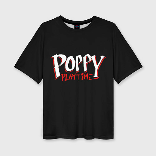 Женская футболка оверсайз Poppy Playtime: Logo / 3D-принт – фото 1
